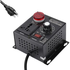 AC PWM Motor Speed Controller AC 120V-220V to 0-220V 15A 4000W SCR Voltage Controller for Speed Control, Voltage Control, Temperature Control, dimming and Other Functions