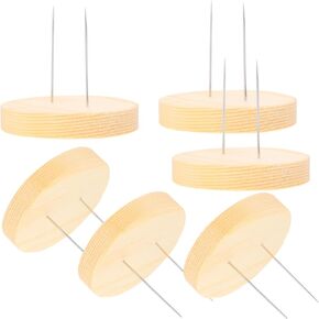 SEWACC 6pcs Doll Stand Felting Doll Display Holder with Wooden Base Crochet Doll Stand Needle Display Rack for Doll Accessories Support Brackets
