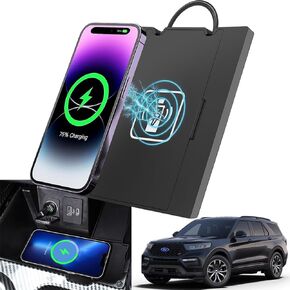 for 2020-2024 Ford Explorer Car Wireless Charge, Fast Qi Charging Station Pad Mat fits Ford Explorer Accessories