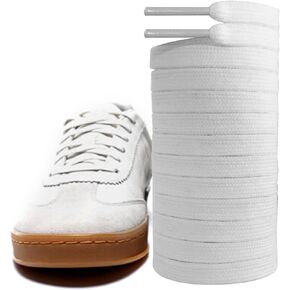5/16" Cotton Shoe Laces for Sneakers, Flat Replacement Shoe Strings Shoelaces for Cole Haan Sneaker Casual Shoes