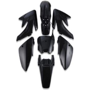 CLEO Plastic Fender Fairing Body Work Kit Set，Plastic Body Fender Kit 7 piece for CRF70 Chinese Mini Dirt Bikes(black)
