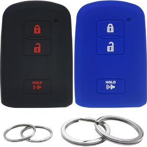 GFDesign 2 Pcs Silicone Key Fob Cover Remote Case Keyless Protector Compatible with Toyota 4Runner RAV4 Tacoma Highlander Land Cruiser Prius C V C-HR HYQ14FBA 1551A-14FBA 3 Buttons