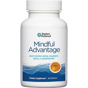DOCTORS' PREFERRED Mindful Advantage Brain Supplement for Memory and Focus - Boost Memory, Mental Sharpness, Recall & Concentration - 30 Count