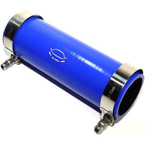 LTI Universal (203mm) 8" Length 4-Ply Reinforced High Performance (57mm) 2.25" ID Straight Silicone Hose Coupler With T Bolt Clamp 304 Stainless Steel (2.25" Blue)