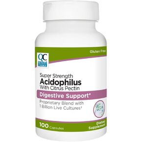 Quality Choice Digestive Support Acidophilus w/Citrus Pectin Capsules 100 Count