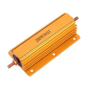 uxcell 5% 200W 50 Ohm Wirewound Aluminum Housed Clad Resistor Gold Tone 12cm Long