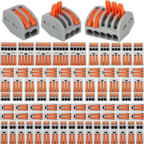 110PCS Compact Wire Connectors,Electrical Connector Blocks, 55pcs Clamp 2-Port/45pcs Clamp 3-Port/10pcs Clamp 5-Port, LJQ-110-US