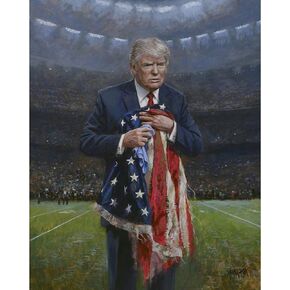 KKMMZZ DIY Diamond Painting Kits 5D Full Diamond Embroidery Respect The Flag-America President Trump Pattern Diamond Mosaic Needlework-11.8x15.8inch