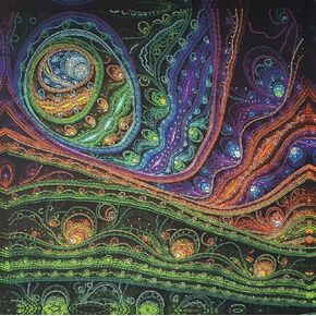 مجموعات تطريز الخرز الكسورية بألوان قوس قزح، طقم الخرز، نمط الديكور التجريدي، إبرة كسورية، التطريز الجزئي، طقم نسيج يدوي in Kuwait