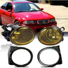 Fog Lights for E46 2001-2005 BMW 3 Series 320i 323i 325i 325xi 330i 330xi w/Sport Package Only 2001-2006 BMW M3 Fog Lamps Light mout assembly CLear glass lens