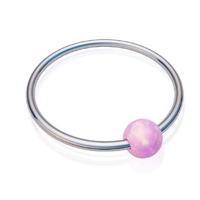 Silver Cartilage Earring Hoop – Helix Piercing Jewelry Ring – 20G 8mm Ring With 3mm Blue Opal - Cute Gift