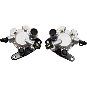2 Pack Front Left Right Brake Calipers with Pads Fit For Yamaha Banshee YFZ350 Big Bear Grizzly Kodiak Raptor Warrior Wolverine YFM 125 250 350 400 450 660 3GD-2580T-01-00 3GD-2580U-01-00