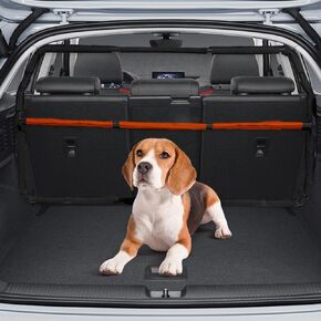 Dog Car Barrier, 50" Wide See Through Car Divider Back Seat for Cargo Area,Travel Trunk Backseat Car Net Mesh Separator for Dogs, Pet Restraint Car Net Barrier for Small SUVs or CUVs Cargo