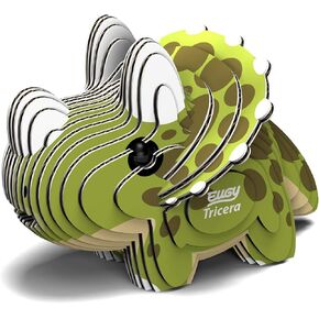 Eugy Triceratops Dinosaur 3D Puzzle, 25 Piece Eco-Friendly Educational Toy Puzzles for Boys, Girls & Kids Ages 6+
