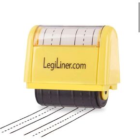 LEGILINER- 1/2" خطوط كتابة يدوية متقطعة مزدوجة المكدس، متدحرجة، ختم ذاتي التحبير. أداة ممارسة الكتابة اليدوية للمعلمين/OT's/المدرسة المنزلية/الإصدار الخاص، مقاس الصف الأول/الثاني.