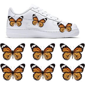 رقع ليموناديوس على شكل فراشة من أجل Nike Air Force 1/Vans/مجموعة ملصقات لفكرة حذاء رياضي مرسومة يدويًا لتصميم حذائك الخاص (مجموعة من 6) (وردي)