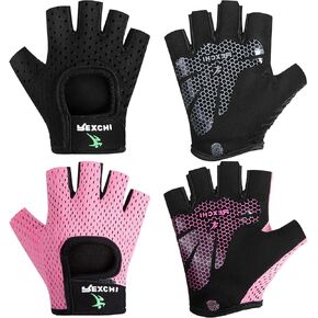 2 Pairs Workout Gloves Women Adjustable Weight Lifting Gloves Gym Exercise Workout Gloves Breathable Training Gloves for Men and Women Fitness, Biking, Pull up, Cycling