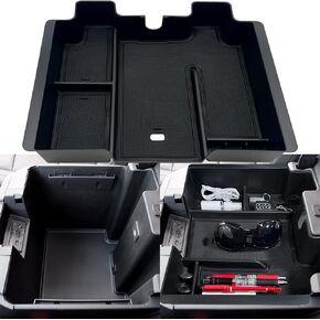 JOJOMARK Center Console Organizer Tray fits for 2022 2023 2024 GMC Sierra/Chevy Silverado 1500 Accessories,2024 Silverado/Sierra 2500HD 3500HD (Wireless Charging With Full Console w/Bucket Seats Only)