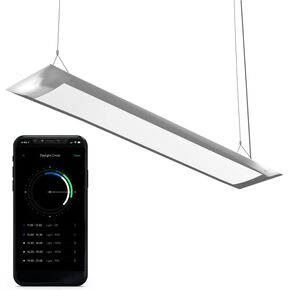 ONF Flat One + 24 بوصة 24/7 مصباح LED آلي لحوض السمك، 3000-6500K أصفر أبيض LED، تطبيق جوال يتم التحكم فيه عن بعد، شروق الشمس/غروب الشمس كامل الطيف لنمو النبات، نمط غطاء محرك السيارة لخزان الأسماك