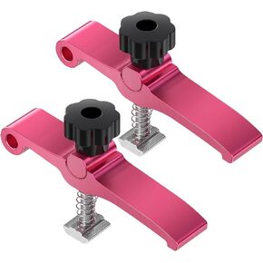 2PCS T-Track Hold Down Clamp for CNC Router Metalworking Woodworking, MDF Spoilboard with 6mm(0.24'') Threaded Hole Aluminum Spoilboard for M6 T-slot Nut 15 x 16mm(0.6 x 0.6'') 100mm-Length