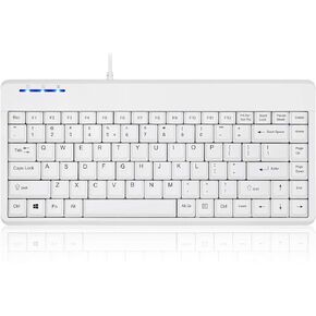 Perixx PERIBOARD-409PW Wired PS2 Mini Keyboard - 12.36x5.75x0.79 inches Dimension - White - US English Layout,PB-409PWUS-11829