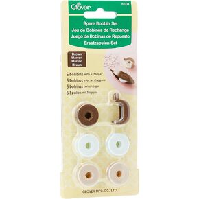 Clover 8108 Spare Bobbin Set Brown, None 18.5 x 8 x 1.5 cm