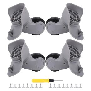 Piece of 4 Plastic Luggage Swivel Wheels with 16 Screws for Travel Storage