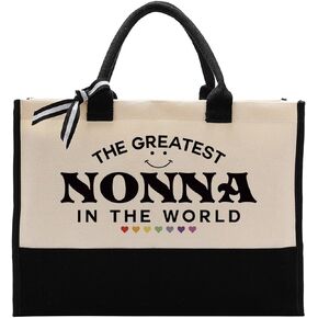 Nonna Tote Bag Gift, The Greatest Nonna In the World, Nonna Gift Utility Tote, Cotton Canvas Tote Bag, Canvas Tote Bag for Gifting, Inspirational Gift, Mother's Day Birthday Gift for Nonna