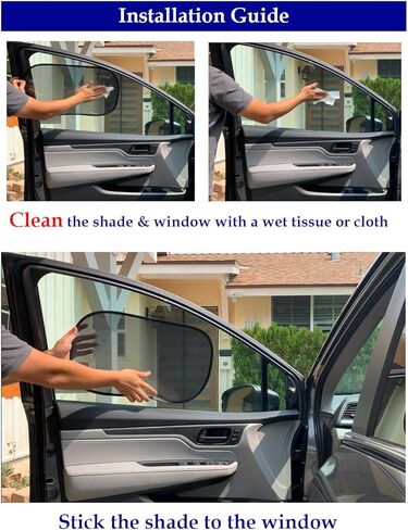 مظلة شمسية لنافذة السيارة من ggomaART - مظلة حماية من الشمس عالمية لأي نوافذ للرجال والنساء والرضع والأطفال تمنع الضرر الناتج عن أشعة الشمس المباشرة والحرارة - 2 حزمة جديدة داكنة و2 خفيفة in Kuwait
