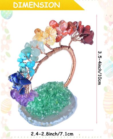 5 Inch 7 Chakra Tree of Life, Healing Crystal Tree Natural Reiki Crystals and Healing Stones, Gem Beads Chakra Tree,Office Desk Decor Handcrafted Money Tree, (Chakra) in Saudi Arabia