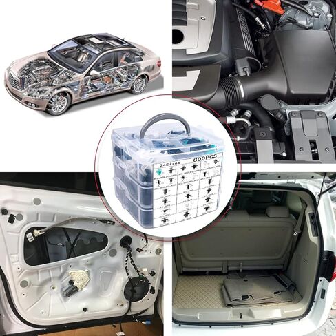 910Pcs Car Retainer Bumper Clips and Fastener Remover Kit 25 Sizes Auto Push Pin Rivets Door Trim Panel Clips for GM Ford Toyota Honda Acura Chrysler in Saudi Arabia