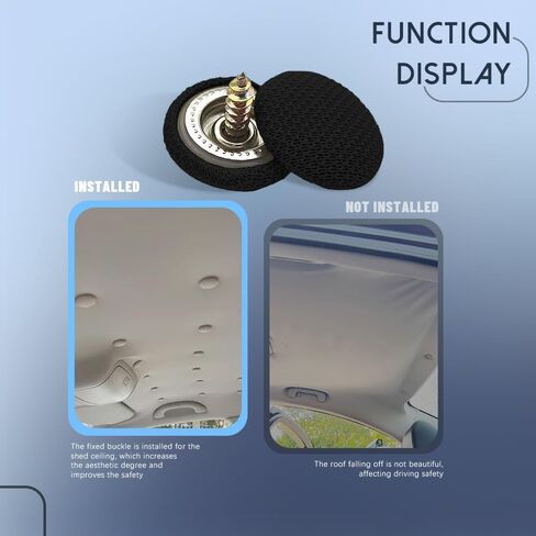 Car Roof Headliner Repair Kit, Roof Flannelette Fixed Buckle with Installation Tool, Auto Roof Snap Rivets Retainer for Interior Ceiling Cloth Fixing Repair Buckle Fit All Cars (Fleece Beige) in Saudi Arabia