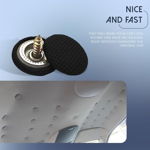 Car Roof Headliner Repair Kit, Roof Flannelette Fixed Buckle with Installation Tool, Auto Roof Snap Rivets Retainer for Interior Ceiling Cloth Fixing Repair Buckle Fit All Cars (Fleece Beige) in Saudi Arabia