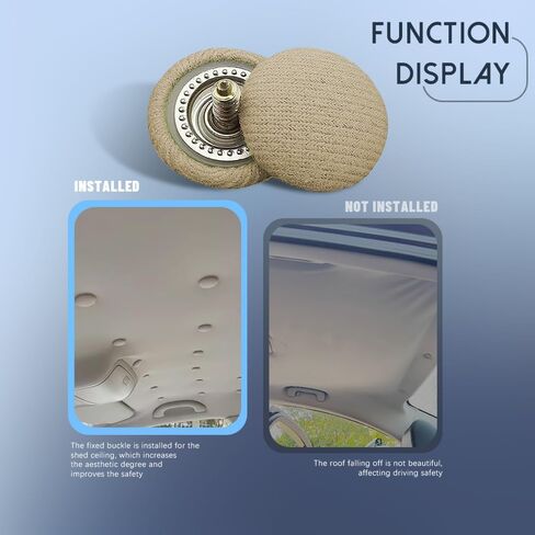 Car Roof Headliner Repair Kit, Roof Flannelette Fixed Buckle with Installation Tool, Auto Roof Snap Rivets Retainer for Interior Ceiling Cloth Fixing Repair Buckle Fit All Cars (Fleece Beige) in Saudi Arabia