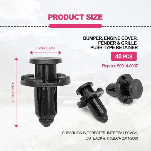 7mm 8mm 10mm Push Type Retainer Fasteners Rivets Clips Compatible with Subaru Replace for 90914-0007, 90913-0067, 90914-0051 (100PCS) in Saudi Arabia