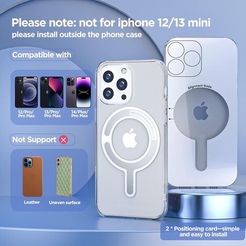 4 قطع ملصق حلقة مغناطيسية لـ Magsafe، محول مغناطيسي رفيع لاصق 3M iPhone 14 Plus 13 12 Pro Max، حلقة معدنية لشاحن لاسلكي آمن Mag / محفظة بطاقات / حامل بمقبض مقبس in Kuwait