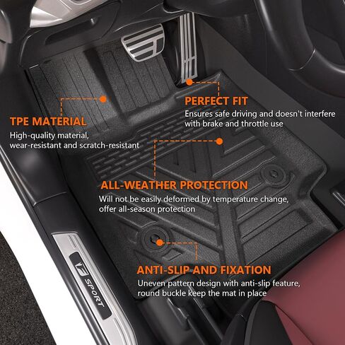 حصيرة أرضية powoq متوافقة مع 2023 2024 Lexus RX350 RX350H RX500H حصيرة مسند الظهر بديلة لملحقات Lexus (تناسب 2023 2024 Lexus RX350 RX350H RX500H، حصيرة صندوق السيارة + حصيرة مسند الظهر + حصيرة الأرضية) in Kuwait