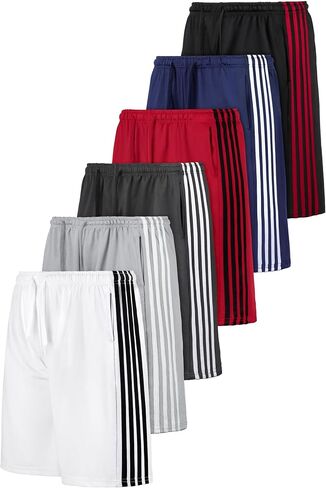 Resinta 6 Pack Youth Boys' Athletic Shorts Boys Basketball Shorts with Pockets Quick Dry Active Running Shorts in Saudi Arabia