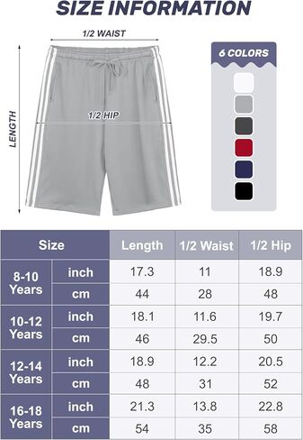 Resinta 6 Pack Youth Boys' Athletic Shorts Boys Basketball Shorts with Pockets Quick Dry Active Running Shorts in Saudi Arabia
