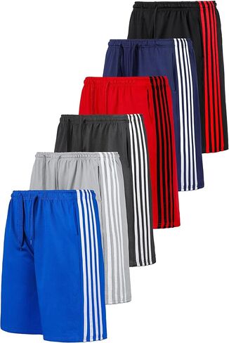 مجموعة من 6 شورتات رياضية للأولاد من ريسينتا، مجموعة من 6 شورتات كرة السلة للأولاد مع جيوب، شورتات جري نشطة سريعة الجفاف in Kuwait