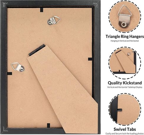 LaVie Home 6x9 Picture Frames (1 Pack, Black) Display Pictures 6x9, Wall Mount & Table Top Display, Simple Designed Photo Frame Classic Collection in Kuwait