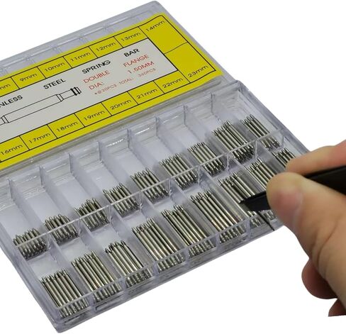 360pcs (6-23mm) Professional Watch Band Stainless Steel Link Pins Spring Bars Repair in Saudi Arabia