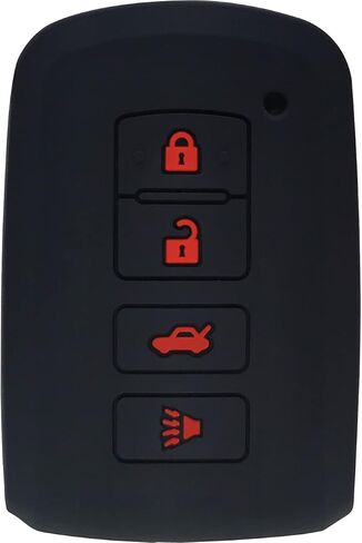 GFDesign 2 قطعة سيليكون مفتاح فوب غطاء حماية عن بعد بدون مفتاح متوافق مع تويوتا 4Runner RAV4 تاكوما هايلاندر لاند كروزر بريوس C V C-HR HYQ14FBA 1551A-14FBA 3 أزرار (أسود ووردي فاقع) in Kuwait
