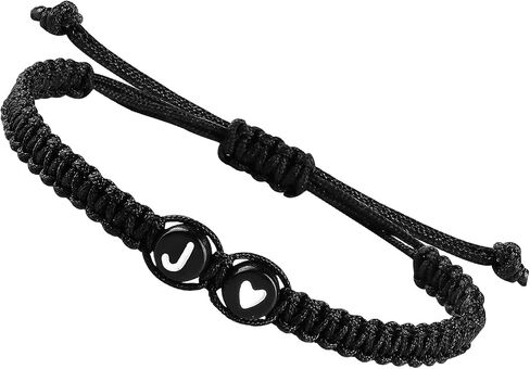 Initial Bracelets for Women Best Friend,Birthday Graduation Gifts Adjustable Heart Link Letter Mens Bracelet for Sister Daughter Mother's Day Mom Couples Boyfriend Friendship Jewelry (A) in Saudi Arabia