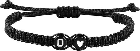 Initial Bracelets for Women Best Friend,Birthday Graduation Gifts Adjustable Heart Link Letter Mens Bracelet for Sister Daughter Mother's Day Mom Couples Boyfriend Friendship Jewelry (A) in Saudi Arabia