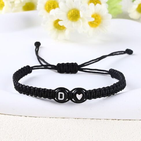 Initial Bracelets for Women Best Friend,Birthday Graduation Gifts Adjustable Heart Link Letter Mens Bracelet for Sister Daughter Mother's Day Mom Couples Boyfriend Friendship Jewelry (A) in Saudi Arabia