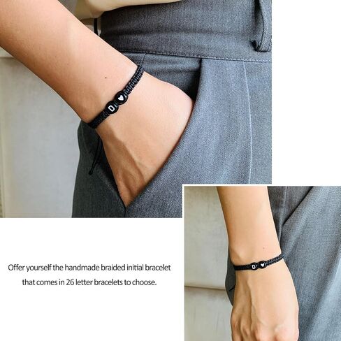 Initial Bracelets for Women Best Friend,Birthday Graduation Gifts Adjustable Heart Link Letter Mens Bracelet for Sister Daughter Mother's Day Mom Couples Boyfriend Friendship Jewelry (A) in Saudi Arabia