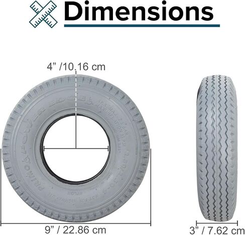 AlveyTech 2.80/2.50-4 (9"x3") Mobility Tire and Inner Tube Set with Power Edge Sawtooth Tread in Saudi Arabia