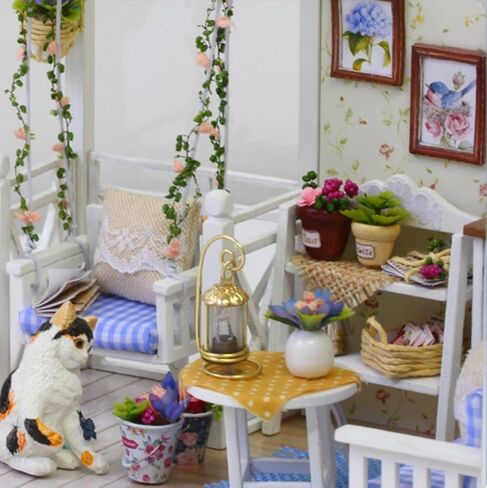 Flever Dollhouse Miniature DIY House Kit Creative Room with Furniture for Romantic Artwork Gift(Kitten Diary) in Saudi Arabia