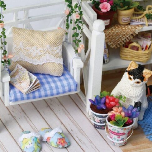 Flever Dollhouse Miniature DIY House Kit Creative Room with Furniture for Romantic Artwork Gift(Kitten Diary) in Saudi Arabia